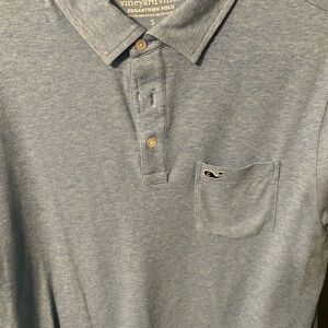 Vineyard Vines Heathered Blue Polo Shirt